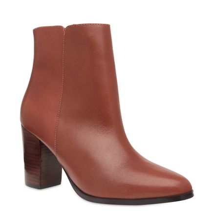 Bota Feminina Ankle Boot Couro - Marrom