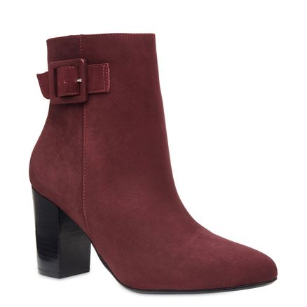 Bota Feminina Ankle Boot Belt - Vermelho