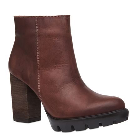 Bota Feminina Ankle Boot Grunge - Marrom
