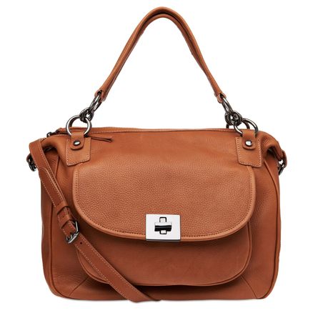 Bolsa De Ombro Feminina Silvia Couro - Caramelo
