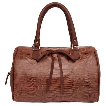 Bolsa De Mão Couro Laço - Marrom