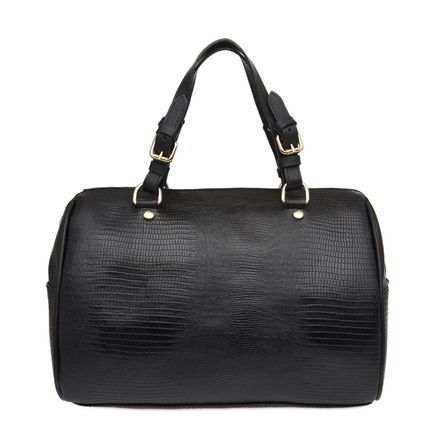 Bolsa Couro Lezard - Preto