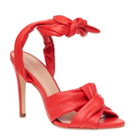 Sandália No Couro - Vermelho