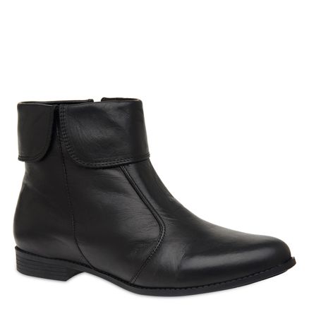 Bota Feminina Collar - Couro Confort Preto