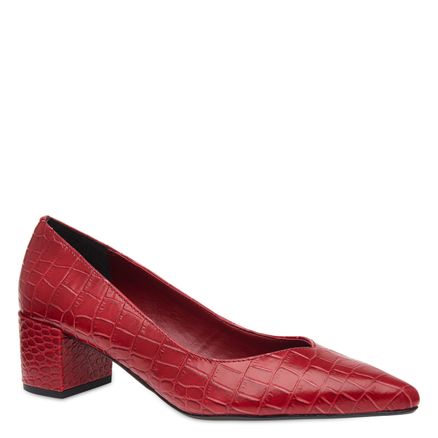 Scarpin V-Neck Medio - Vermelho