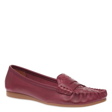 Mocassim Feminino Tressêt Couro - Bordô