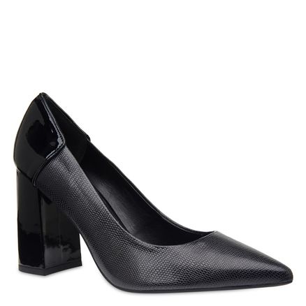 Scarpin Salto Grosso - Preto