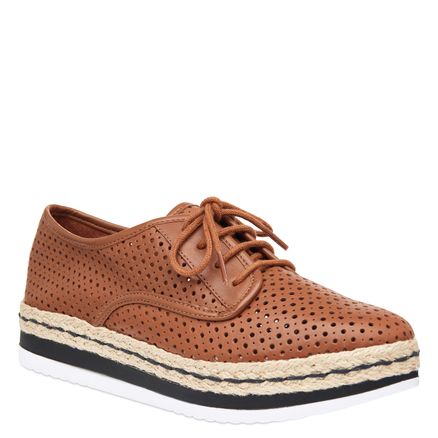 Oxford Feminino Laser Couro Atanado - Atanado Camel