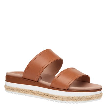 Sandália Flat Form Couro - Camel