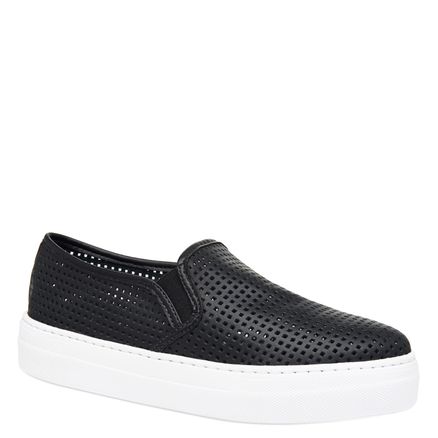 Slip On Feminino Lasercut - Preto