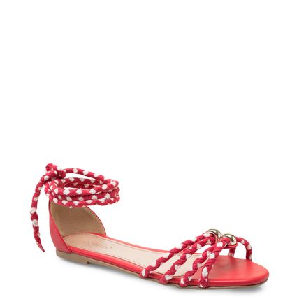 Rasteirinha Lace Up - Vermelho