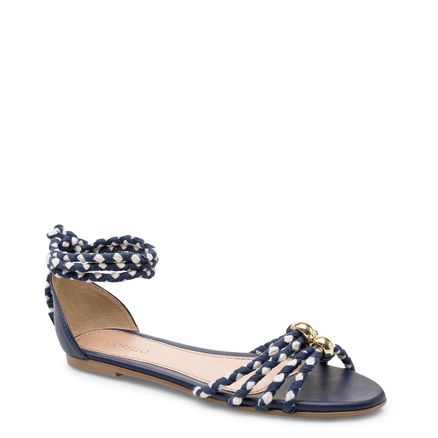Rasteirinha Lace Up - Marinho