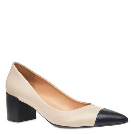 Scarpin Cap Toe - Preto