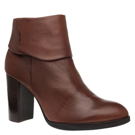 Bota Feminina Gola Couro - Marrom