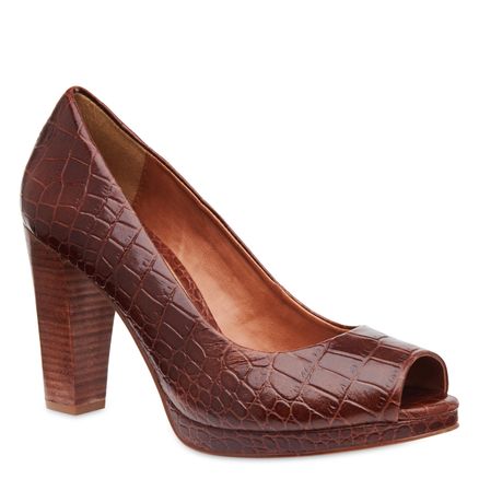 Peep Toe Classic - Castanho