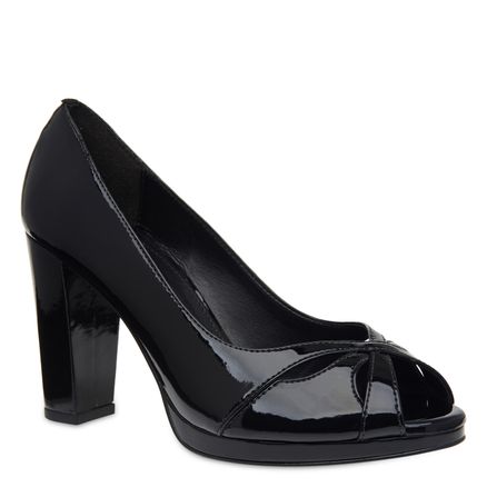 Peep Toe Meia Pata - Preto