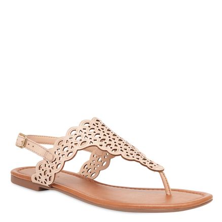 Sandália Rasteira Lasercut - Nude