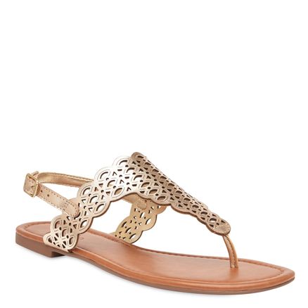 Sandália Rasteira Lasercut - Ouro