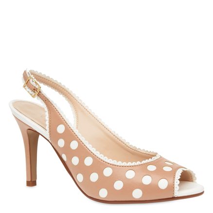 Peep Toe Poa - Nude & White