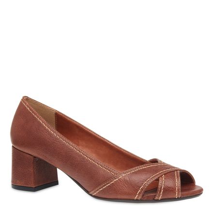 Peep Toe Boho - Conhaque