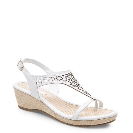 Sandália Feminina Flatform Lasercut - Branco