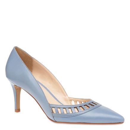 Scarpin Lasercut Couro - Sky