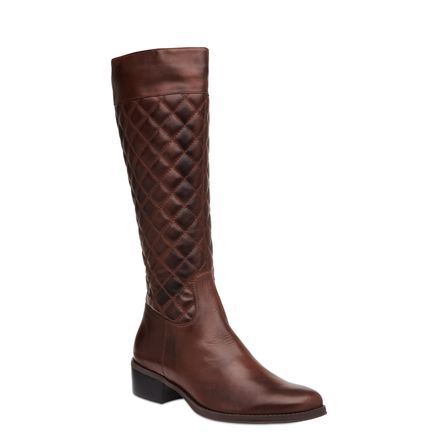 Bota Montaria Matelassê Couro - Marrom