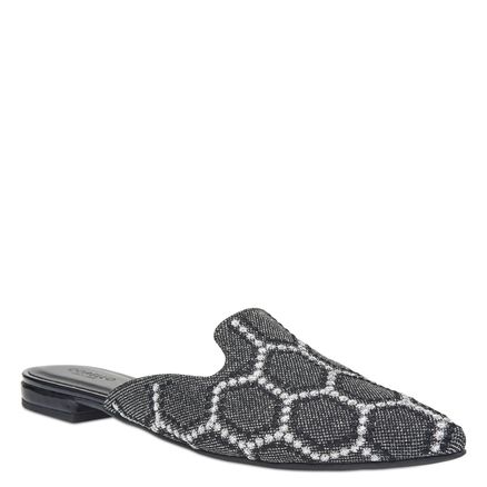 Mule Bordada Geometric - Prata
