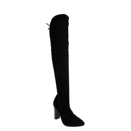 Bota Over Knee Camurça - Preto