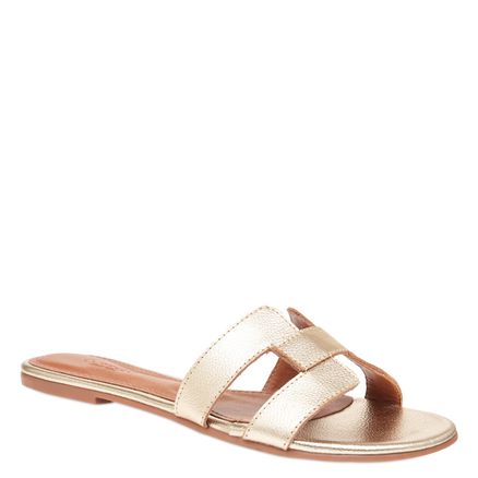 Rasteira Leather - Ouro