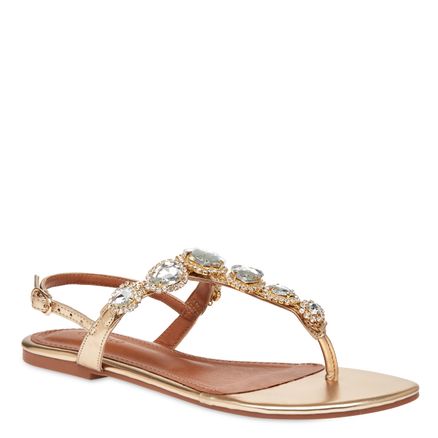 Rasteira Cristal - Ouro