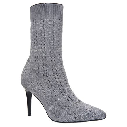 Bota Feminina Sock Boot - Prata