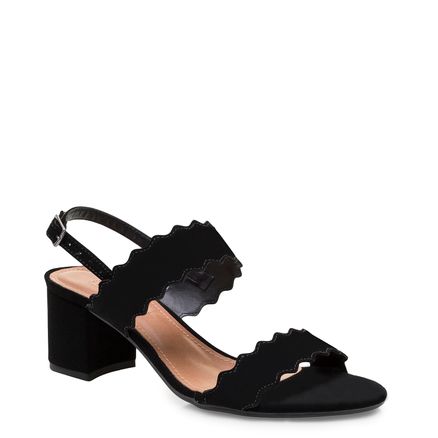 Sandália Feminina Salto Bloco Wave - Preto