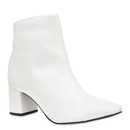 Bota Feminina Media Verniz Show - Branco