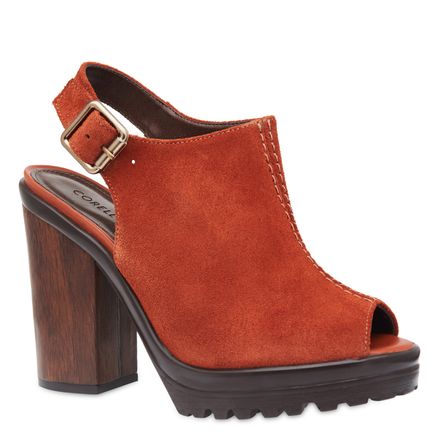 Sandal Boot Camurça & Madeira - Telha