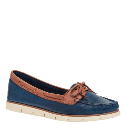 Loofer Couro - Marinho e Camel