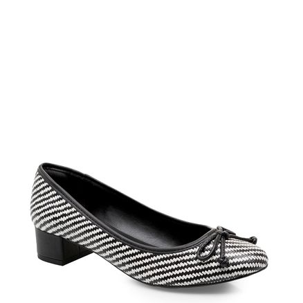Scarpin Tressê - Preto / Branco