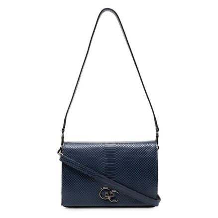 Crossbody Python Dorso Couro - Safira