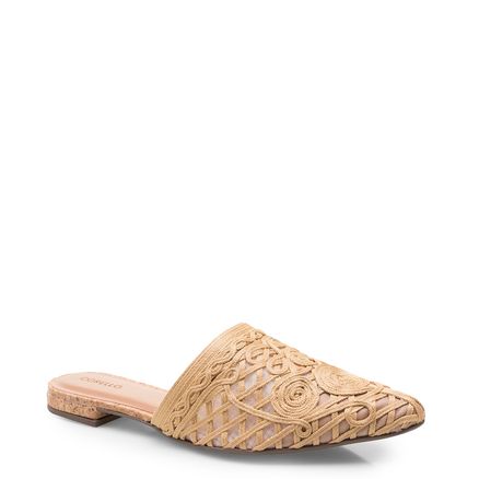 Mule Bordado Handmade - Bege