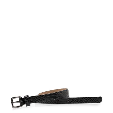 Cinto Feminino Couro - Python Dorso Preto