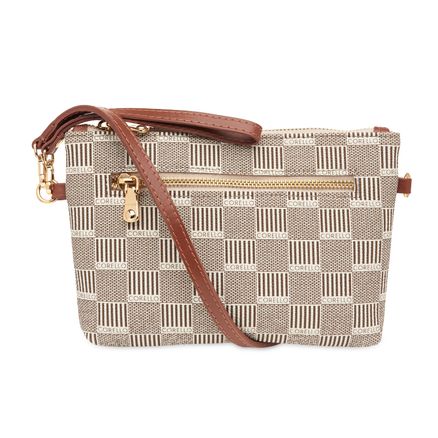 Bolsa Transversal Feminina - Natural e Castanho