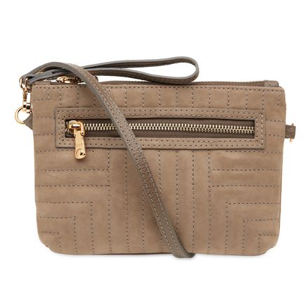 Crossbody Lari Couro - Nobuck Taupe