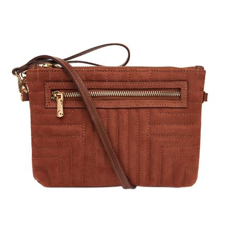 Crossbody Lari Couro - Caramelo