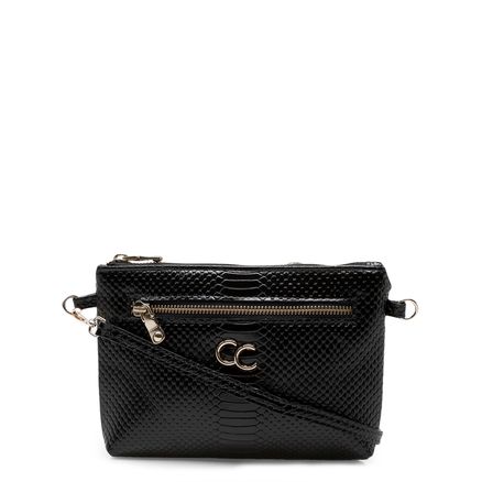 Mini Bag Couro - Python Preto