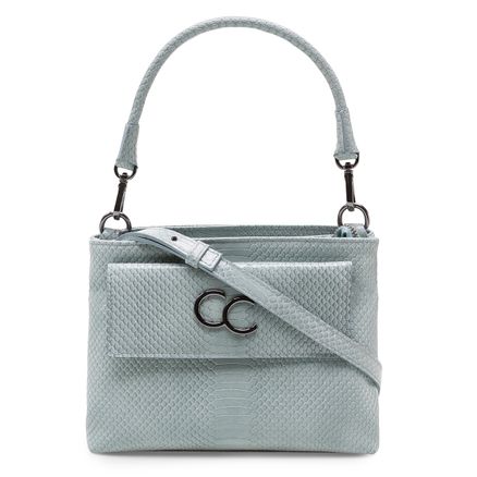 Mini Shoulder Python Dorso Couro - Acqua