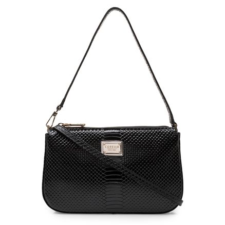 Crossbag Couro - Python Preto