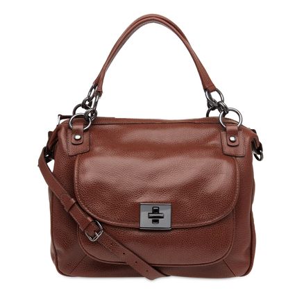 Bolsa De Ombro Feminina Silvia Couro - Conhaque