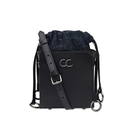 Mini Crossbody Olivia Couro - Preto e Marinho