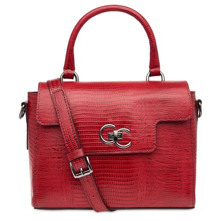 Satchel Cecilia Couro - Lezard Rubi