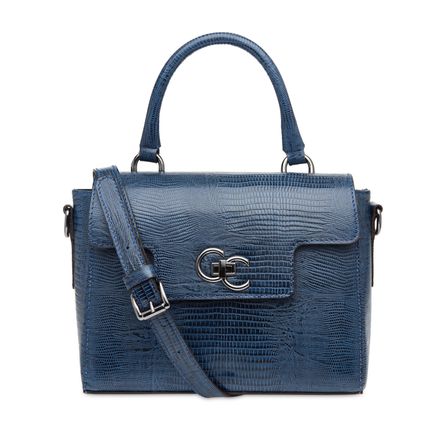Satchel Cecilia Couro - Marine